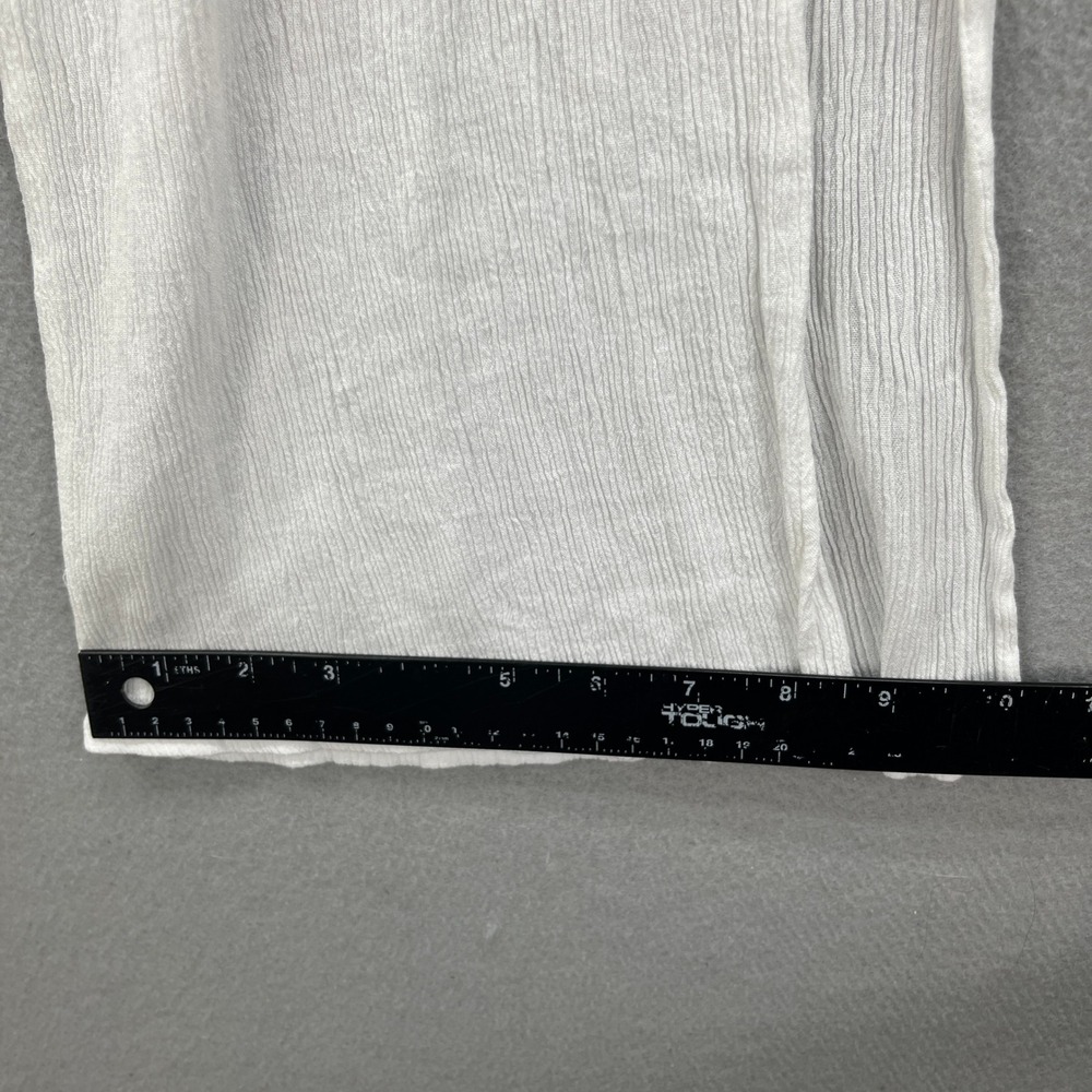 Kona Sol Wide Leg Pants Womens Large White Smocked Side Slit Gauze Beach Coverup - Picture 11 of 14